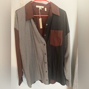 Buckle Gilded Intent Boyfriend Button Up Large New With Tags
